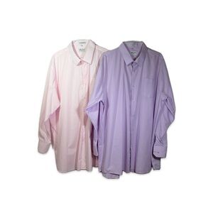 Berlioni Italy Men's Pink and Purple Dress Shirts Size 4XL